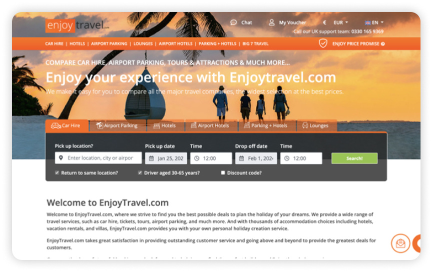 Enjoy Travels Developed by Solusent