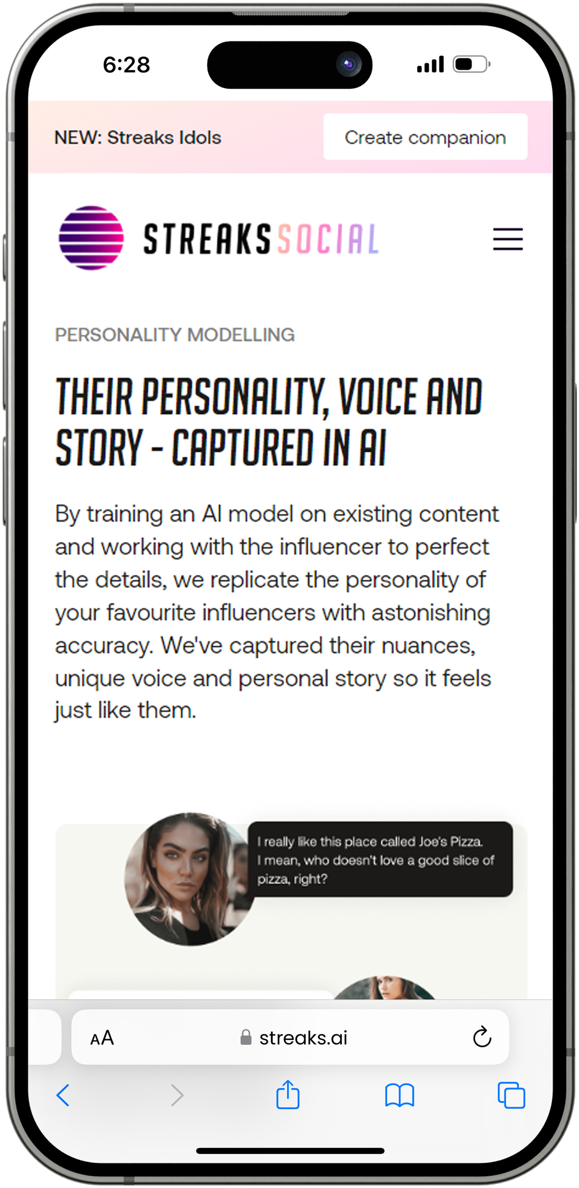 Solusent-developed interactive chat module for Streaks AI